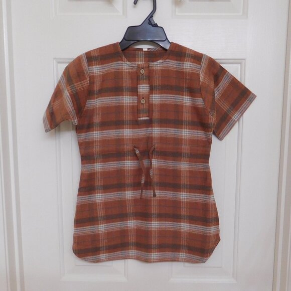 NWT Rylee + Cru Brown Plaid Soft Flannel Dress sz 6/7 - Picture 1 of 1